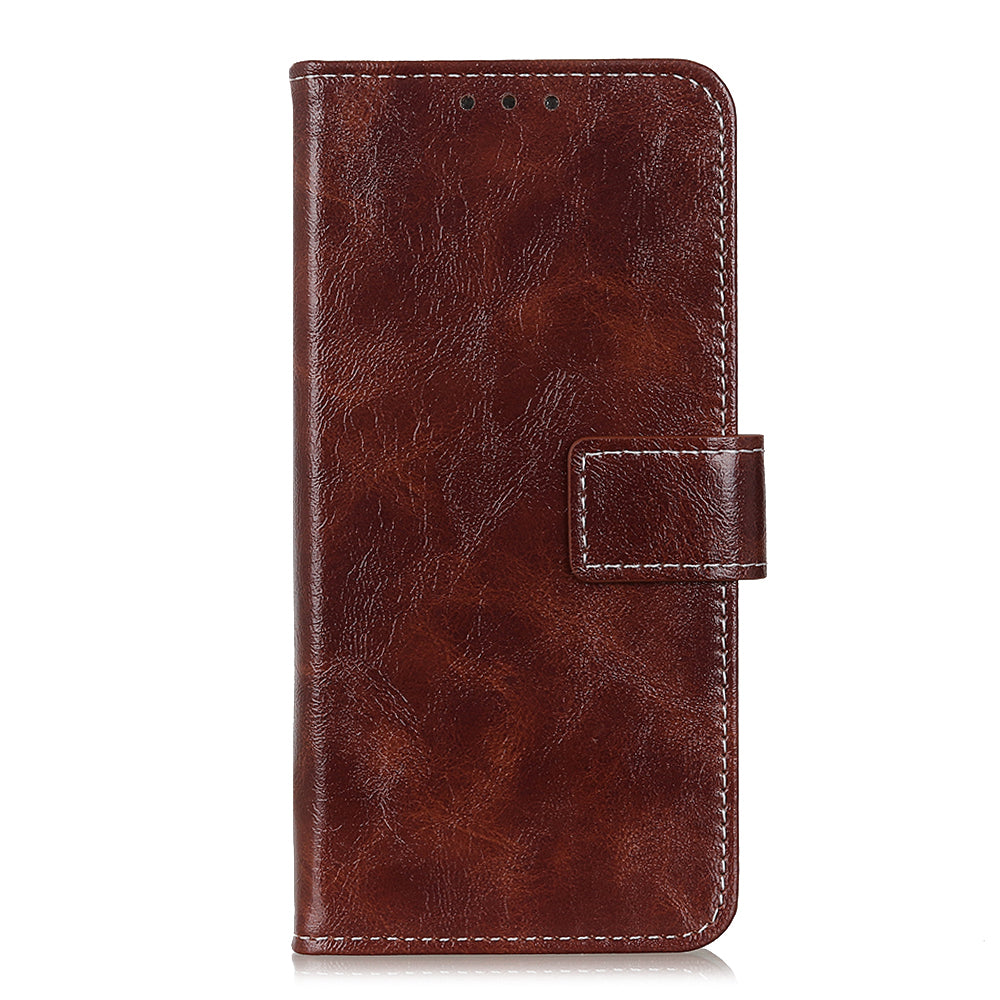 Crazy Horse Leather with Wallet Shell for Samsung Galaxy S20 FE/S20 Fan Edition/S20 FE 5G/S20 Fan Edition 5G/S20 Lite/S20 Lite - Brown