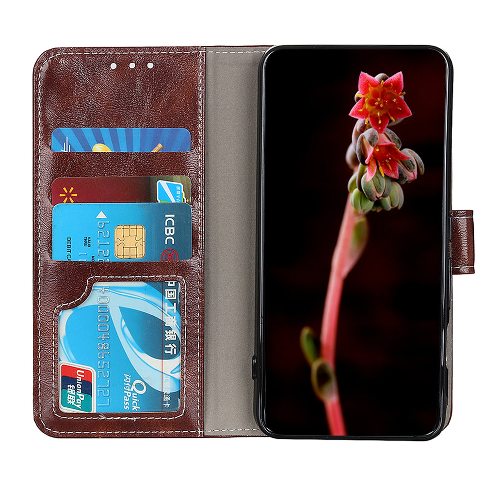 Crazy Horse Leather with Wallet Shell for Samsung Galaxy S20 FE/S20 Fan Edition/S20 FE 5G/S20 Fan Edition 5G/S20 Lite/S20 Lite - Brown