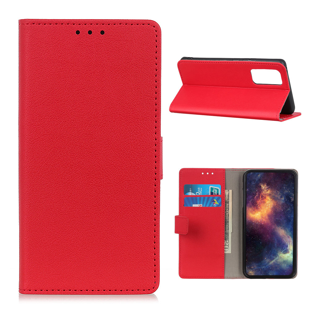 PU Leather Wallet Stand Cell Phone Shell for Samsung Galaxy S20 FE/S20 Fan Edition/S20 FE 5G/S20 Fan Edition 5G/S20 Lite/S20 Lite - Red