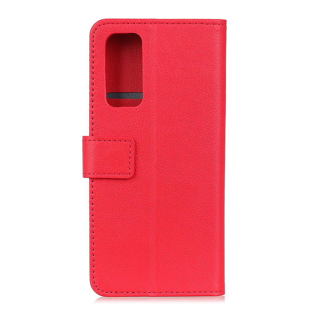 PU Leather Wallet Stand Cell Phone Shell for Samsung Galaxy S20 FE/S20 Fan Edition/S20 FE 5G/S20 Fan Edition 5G/S20 Lite/S20 Lite - Red