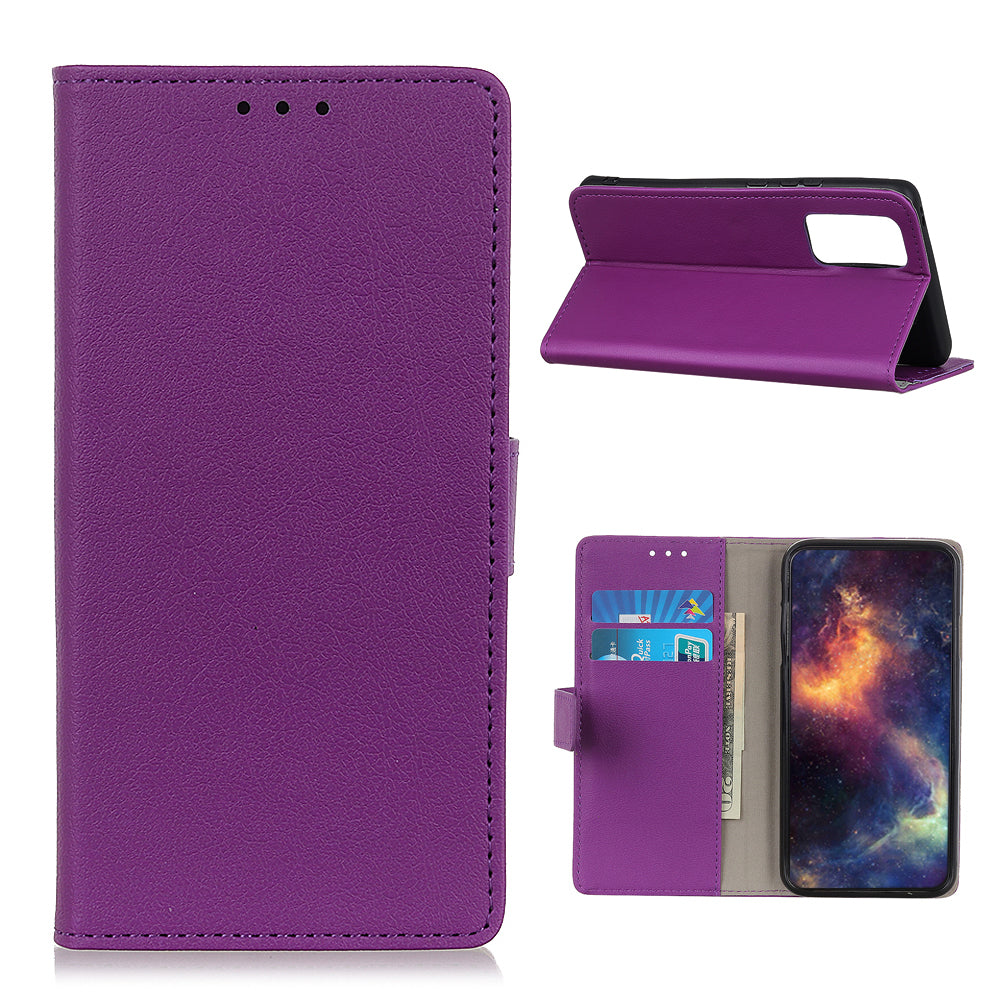 PU Leather Wallet Stand Cell Phone Shell for Samsung Galaxy S20 FE/S20 Fan Edition/S20 FE 5G/S20 Fan Edition 5G/S20 Lite/S20 Lite - Purple