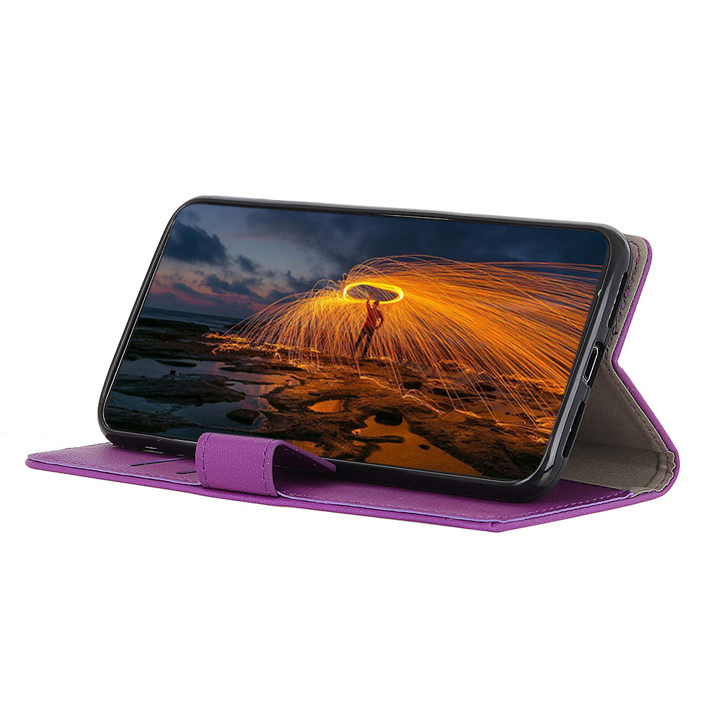 PU Leather Wallet Stand Cell Phone Shell for Samsung Galaxy S20 FE/S20 Fan Edition/S20 FE 5G/S20 Fan Edition 5G/S20 Lite/S20 Lite - Purple