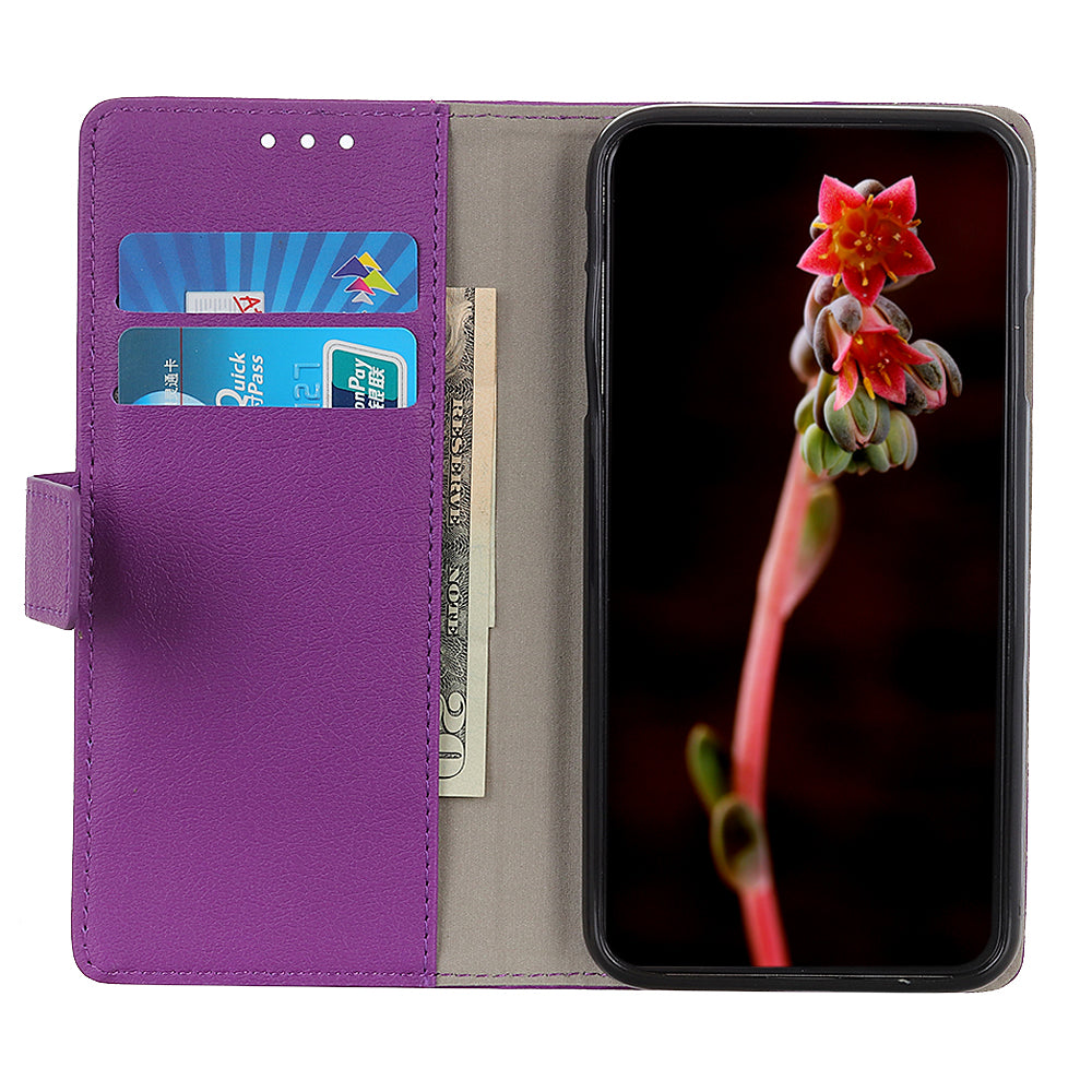 PU Leather Wallet Stand Cell Phone Shell for Samsung Galaxy S20 FE/S20 Fan Edition/S20 FE 5G/S20 Fan Edition 5G/S20 Lite/S20 Lite - Purple