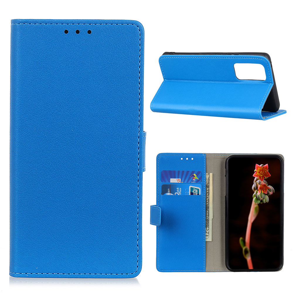 PU Leather Wallet Stand Cell Phone Shell for Samsung Galaxy S20 FE/S20 Fan Edition/S20 FE 5G/S20 Fan Edition 5G/S20 Lite/S20 Lite - Blue