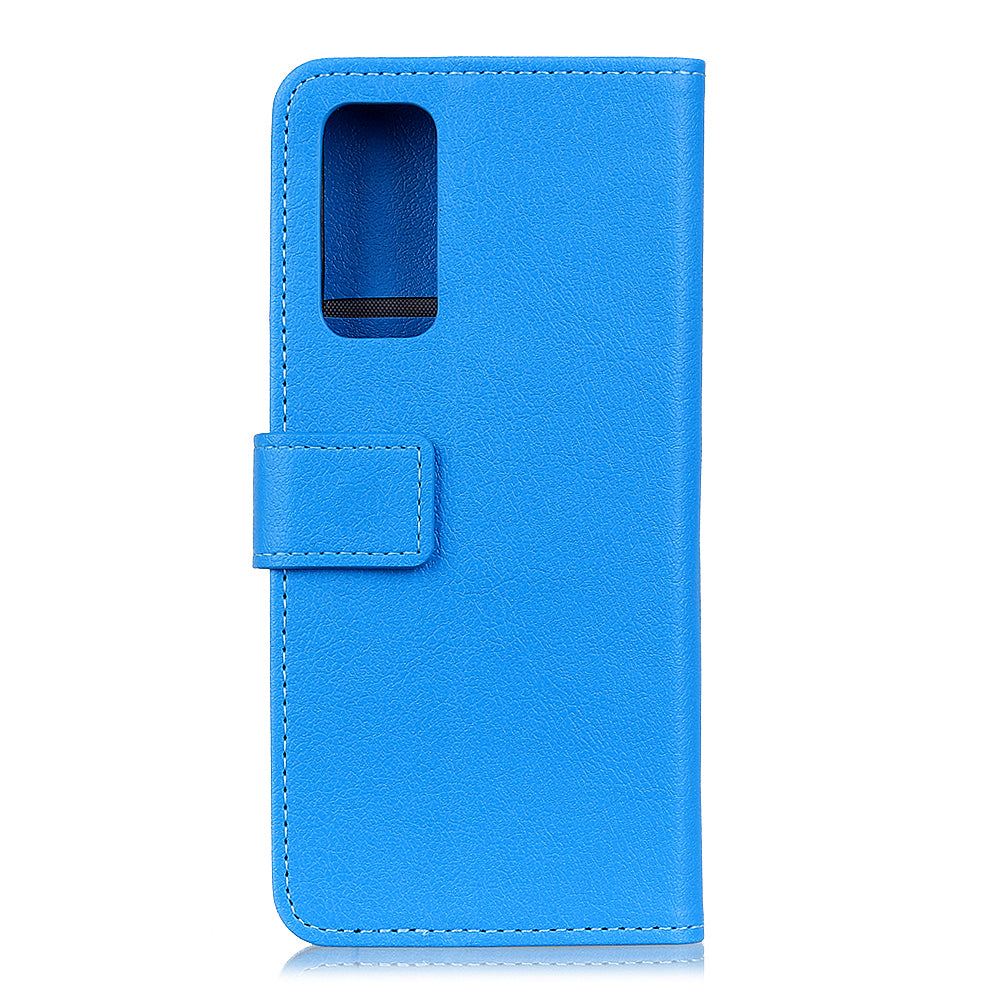 PU Leather Wallet Stand Cell Phone Shell for Samsung Galaxy S20 FE/S20 Fan Edition/S20 FE 5G/S20 Fan Edition 5G/S20 Lite/S20 Lite - Blue