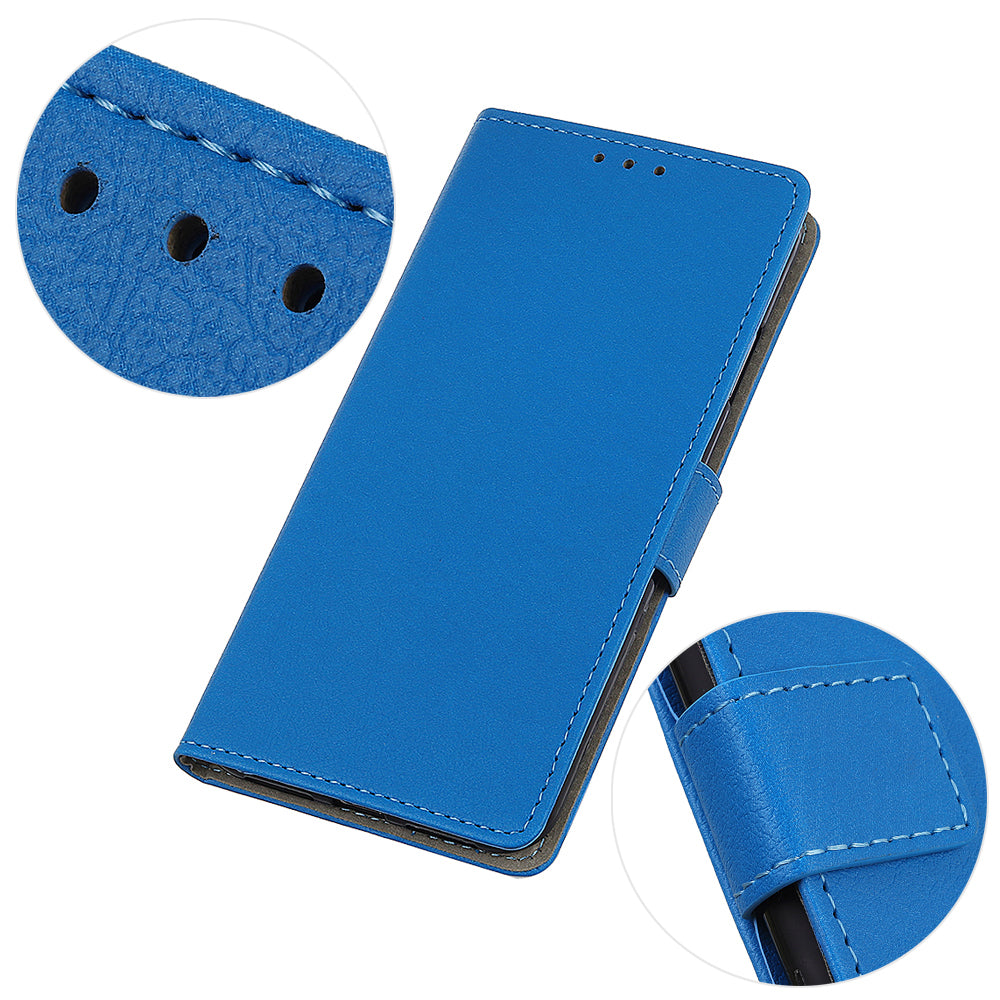 PU Leather Wallet Stand Cell Phone Shell for Samsung Galaxy S20 FE/S20 Fan Edition/S20 FE 5G/S20 Fan Edition 5G/S20 Lite/S20 Lite - Blue