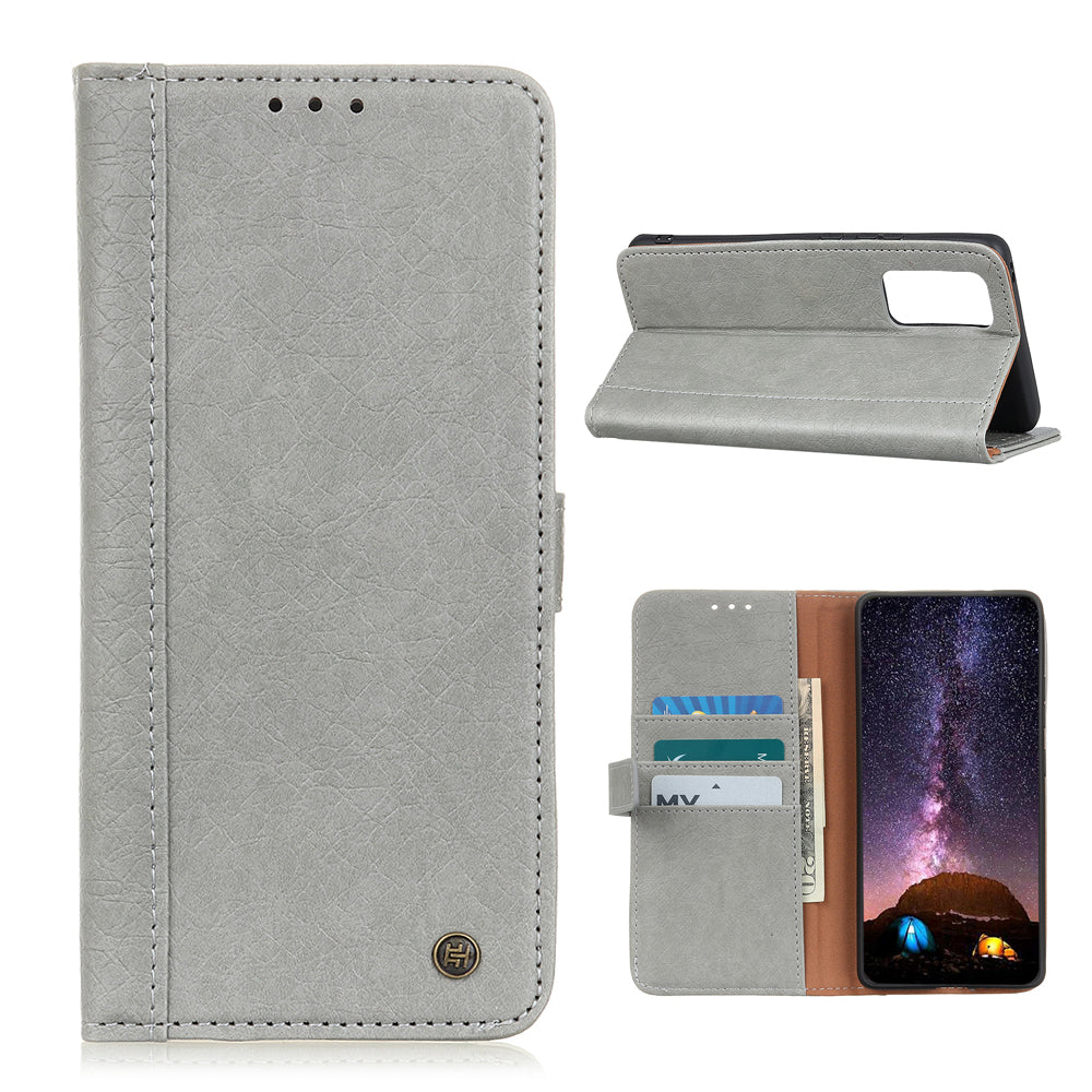 Rhino Skin with Wallet Stand PU Leather Shell for Samsung Galaxy S20 FE/S20 Fan Edition/S20 FE 5G/S20 Fan Edition 5G/S20 Lite/S20 Lite - Grey