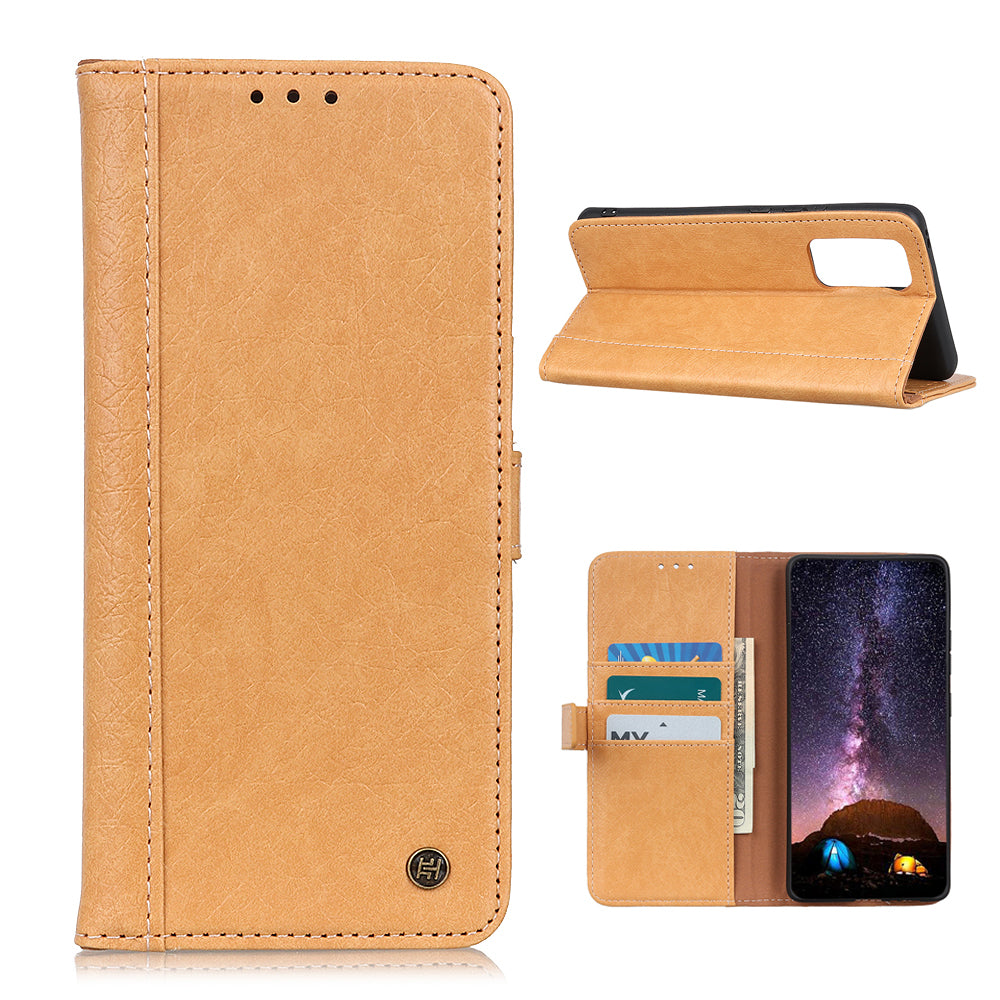 Rhino Skin with Wallet Stand PU Leather Shell for Samsung Galaxy S20 FE/S20 Fan Edition/S20 FE 5G/S20 Fan Edition 5G/S20 Lite/S20 Lite - Brown