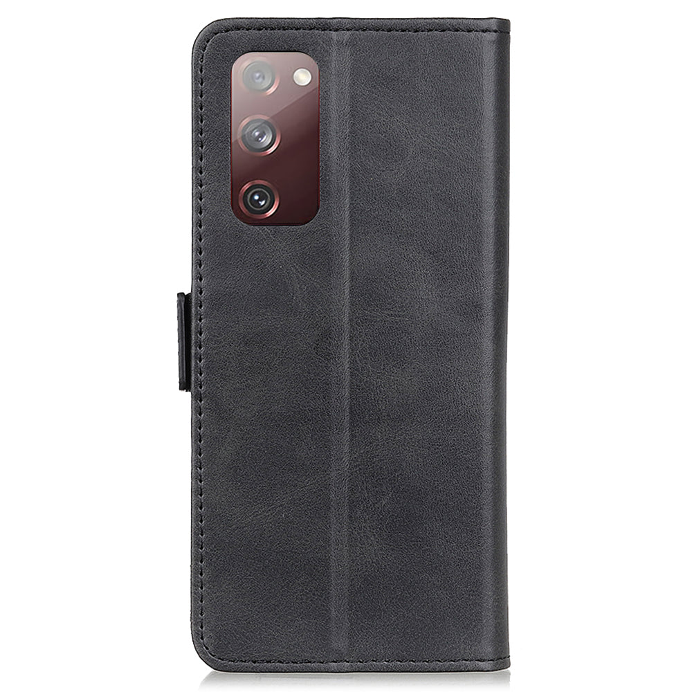 Anti-scratch Shockproof Magnetic Clasp Leather Phone Case Shell for Samsung Galaxy S20 FE 4G/5G/S20 Lite/S20 FE 2022 - Black