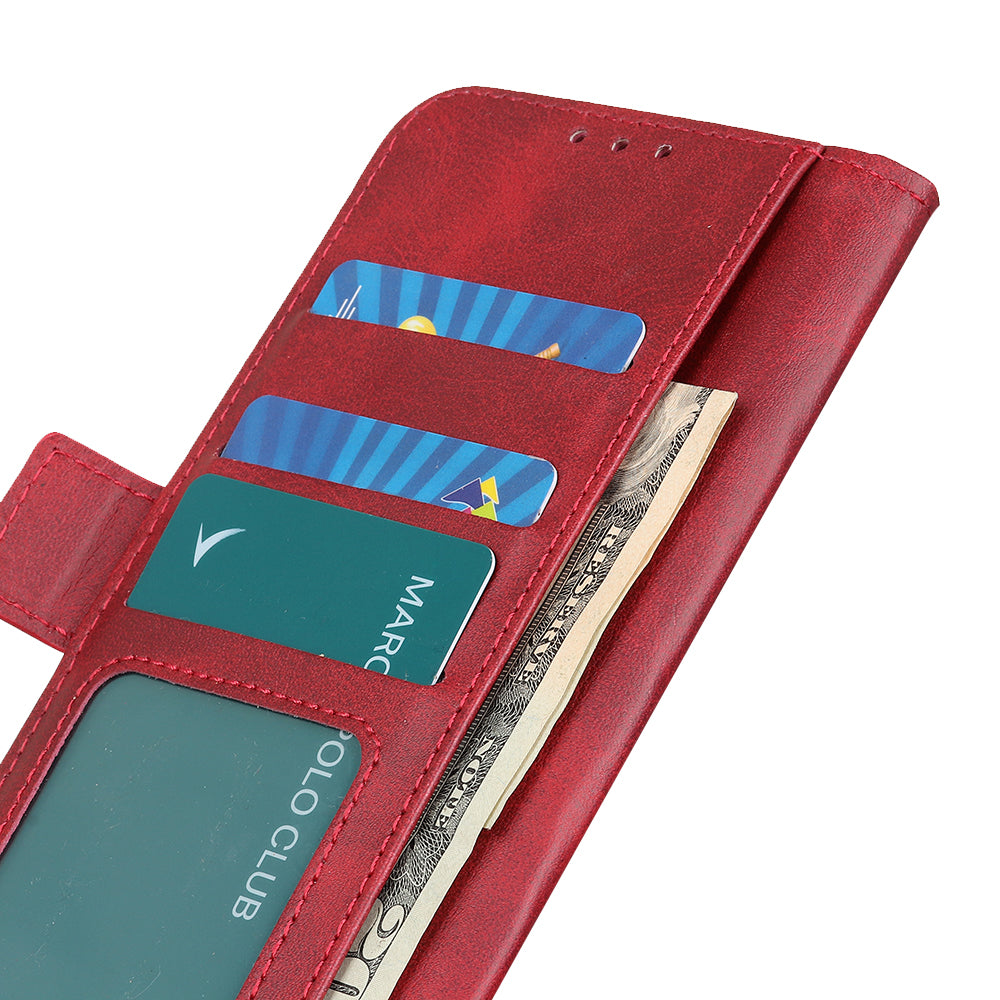 Anti-scratch Shockproof Magnetic Clasp Leather Phone Case Shell for Samsung Galaxy S20 FE 4G/5G/S20 Lite/S20 FE 2022 - Red