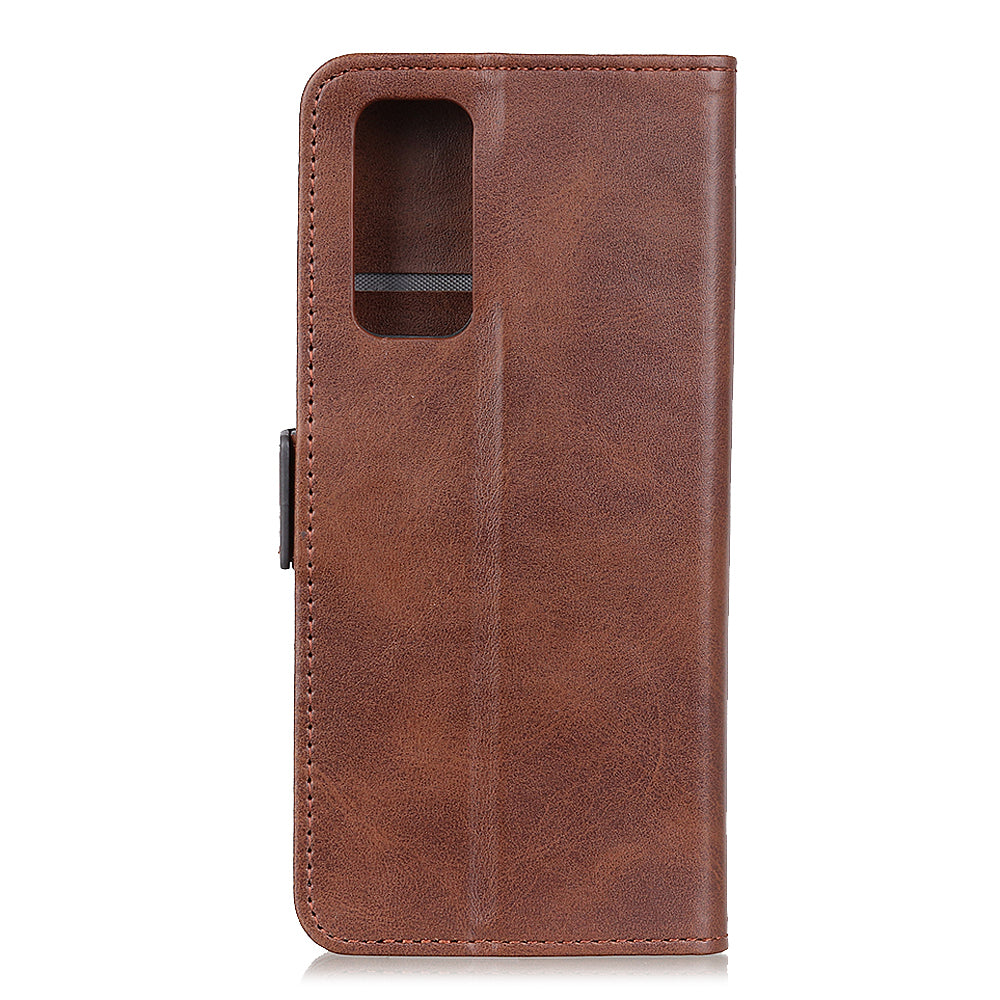 Anti-scratch Shockproof Magnetic Clasp Leather Phone Case Shell for Samsung Galaxy S20 FE 4G/5G/S20 Lite/S20 FE 2022 - Coffee