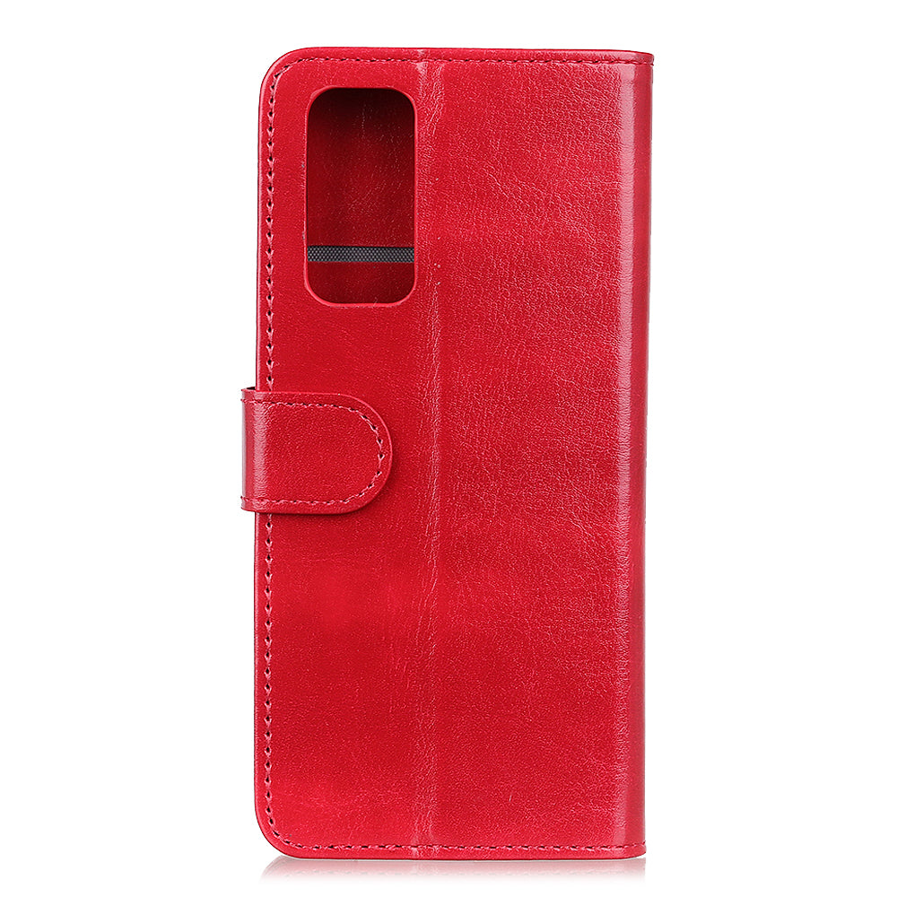 Crazy Horse Texture Leather Wallet Cell Phone Shell Smart Phone Case Bag for Samsung Galaxy S20 FE/S20 Fan Edition/S20 FE 5G/S20 Fan Edition 5G/S20 Lite/S20 Lite - Red