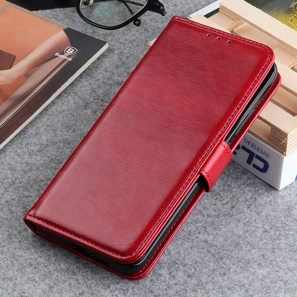 Crazy Horse Texture Leather Wallet Cell Phone Shell Smart Phone Case Bag for Samsung Galaxy S20 FE/S20 Fan Edition/S20 FE 5G/S20 Fan Edition 5G/S20 Lite/S20 Lite - Red