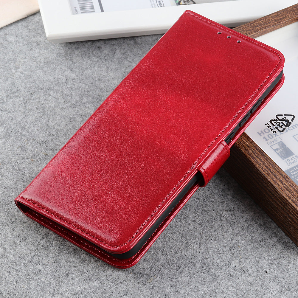 Crazy Horse Texture Leather Wallet Cell Phone Shell Smart Phone Case Bag for Samsung Galaxy S20 FE/S20 Fan Edition/S20 FE 5G/S20 Fan Edition 5G/S20 Lite/S20 Lite - Red