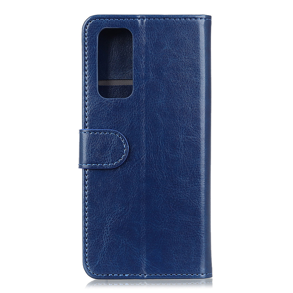 Crazy Horse Texture Leather Wallet Cell Phone Shell Smart Phone Case Bag for Samsung Galaxy S20 FE/S20 Fan Edition/S20 FE 5G/S20 Fan Edition 5G/S20 Lite/S20 Lite - Blue