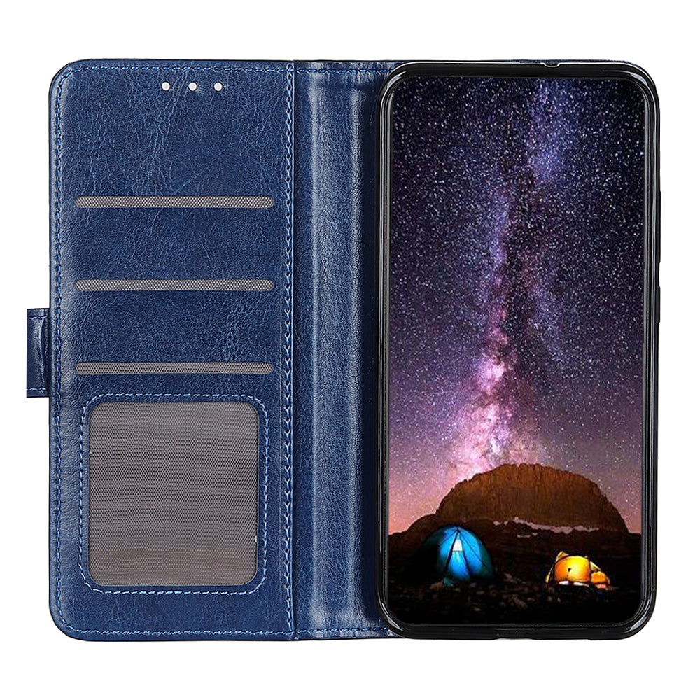 Crazy Horse Texture Leather Wallet Cell Phone Shell Smart Phone Case Bag for Samsung Galaxy S20 FE/S20 Fan Edition/S20 FE 5G/S20 Fan Edition 5G/S20 Lite/S20 Lite - Blue