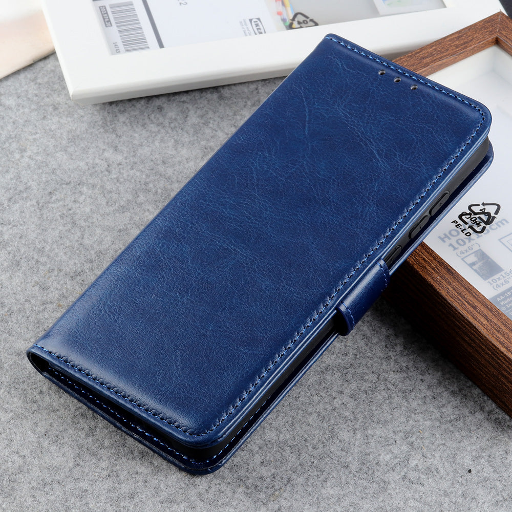 Crazy Horse Texture Leather Wallet Cell Phone Shell Smart Phone Case Bag for Samsung Galaxy S20 FE/S20 Fan Edition/S20 FE 5G/S20 Fan Edition 5G/S20 Lite/S20 Lite - Blue