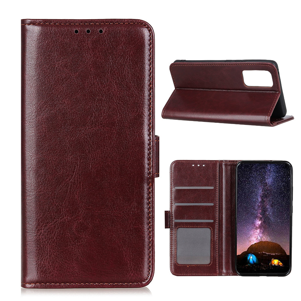 Crazy Horse Texture Leather Wallet Cell Phone Shell Smart Phone Case Bag for Samsung Galaxy S20 FE/S20 Fan Edition/S20 FE 5G/S20 Fan Edition 5G/S20 Lite/S20 Lite - Brown