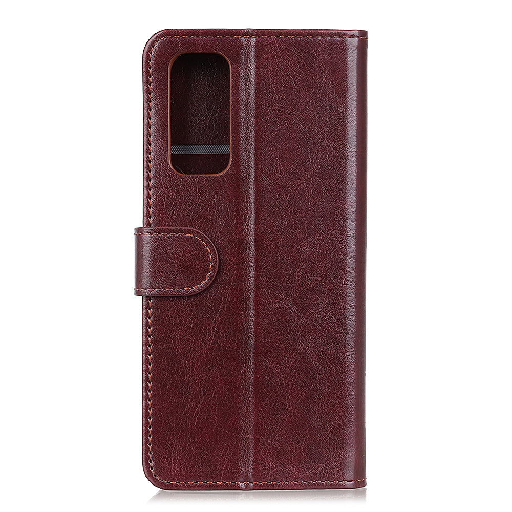 Crazy Horse Texture Leather Wallet Cell Phone Shell Smart Phone Case Bag for Samsung Galaxy S20 FE/S20 Fan Edition/S20 FE 5G/S20 Fan Edition 5G/S20 Lite/S20 Lite - Brown