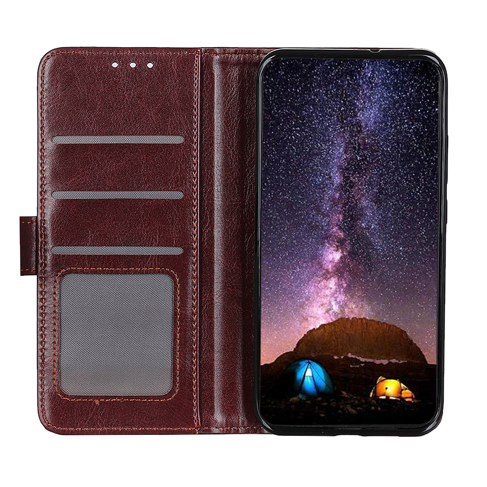 Crazy Horse Texture Leather Wallet Cell Phone Shell Smart Phone Case Bag for Samsung Galaxy S20 FE/S20 Fan Edition/S20 FE 5G/S20 Fan Edition 5G/S20 Lite/S20 Lite - Brown