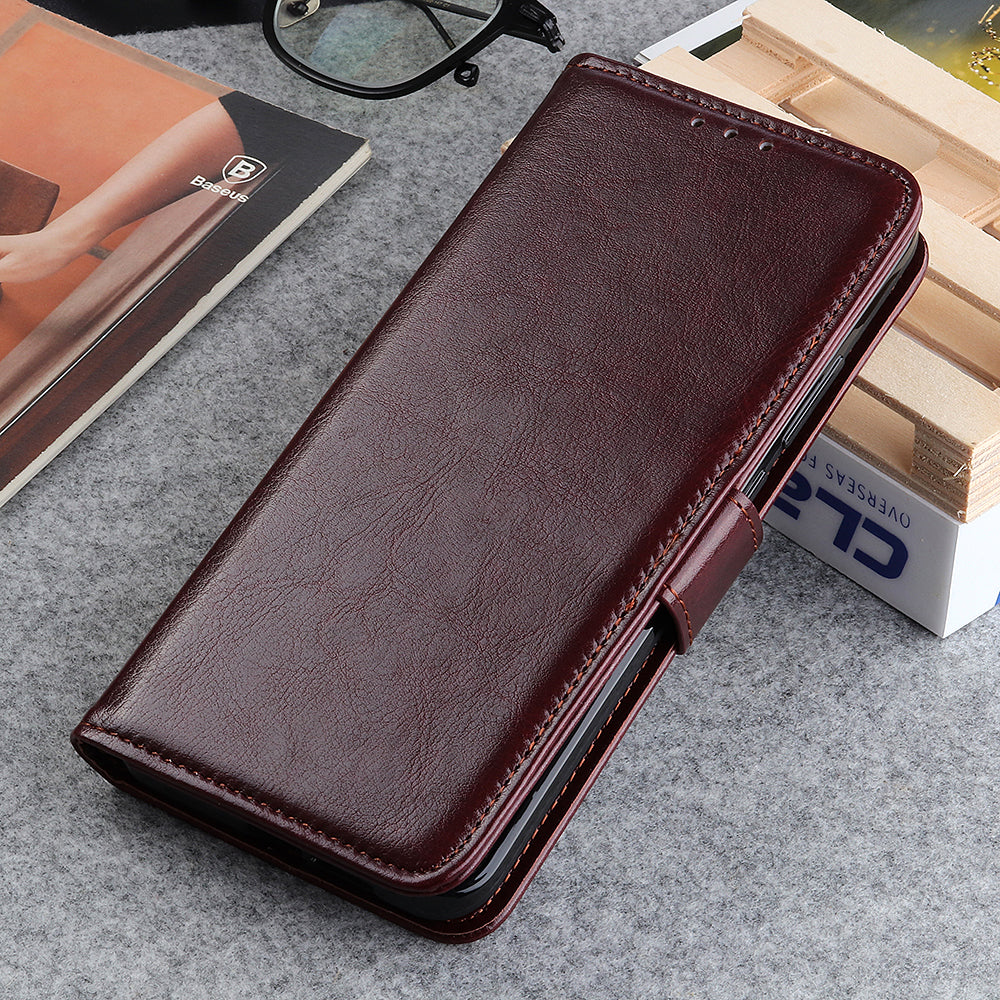 Crazy Horse Texture Leather Wallet Cell Phone Shell Smart Phone Case Bag for Samsung Galaxy S20 FE/S20 Fan Edition/S20 FE 5G/S20 Fan Edition 5G/S20 Lite/S20 Lite - Brown