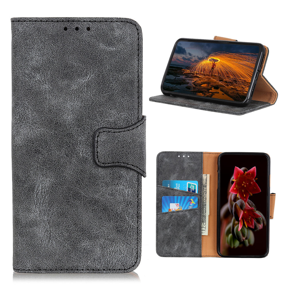 Retro Style Split Leather Shell for Samsung Galaxy S20 FE/S20 Fan Edition/S20 FE 5G/S20 Fan Edition 5G/S20 Lite - Grey