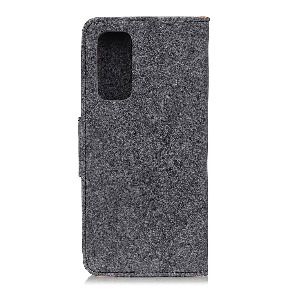 Retro Style Split Leather Shell for Samsung Galaxy S20 FE/S20 Fan Edition/S20 FE 5G/S20 Fan Edition 5G/S20 Lite - Grey