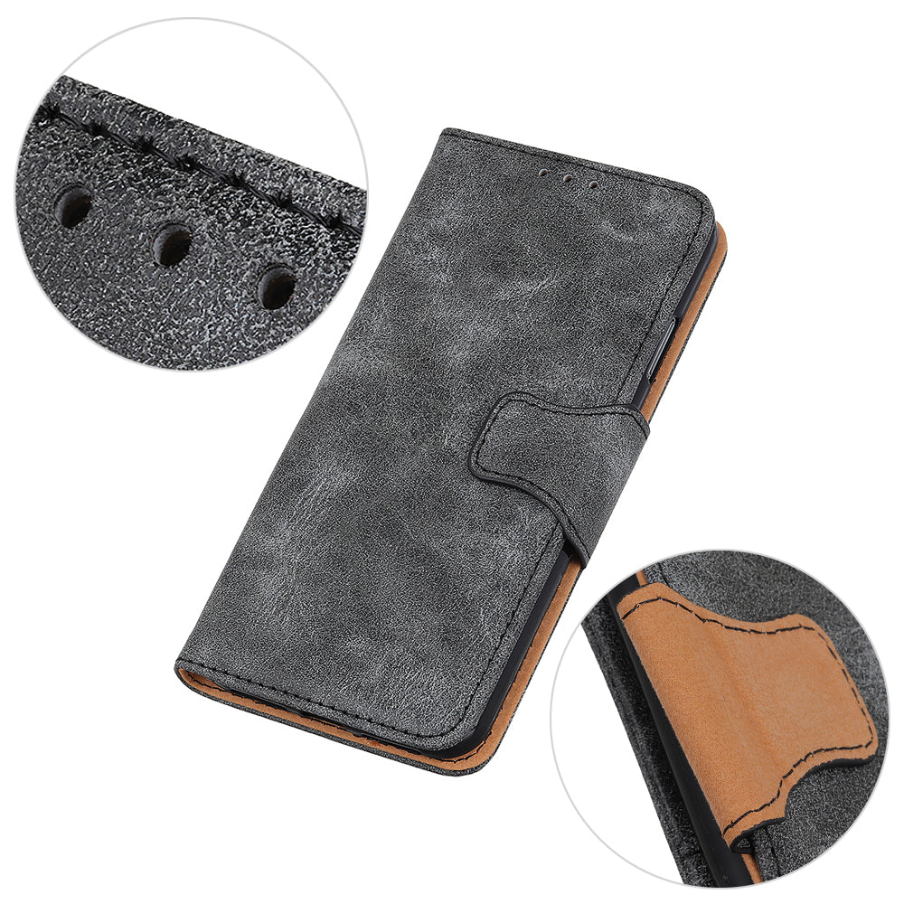 Retro Style Split Leather Shell for Samsung Galaxy S20 FE/S20 Fan Edition/S20 FE 5G/S20 Fan Edition 5G/S20 Lite - Grey