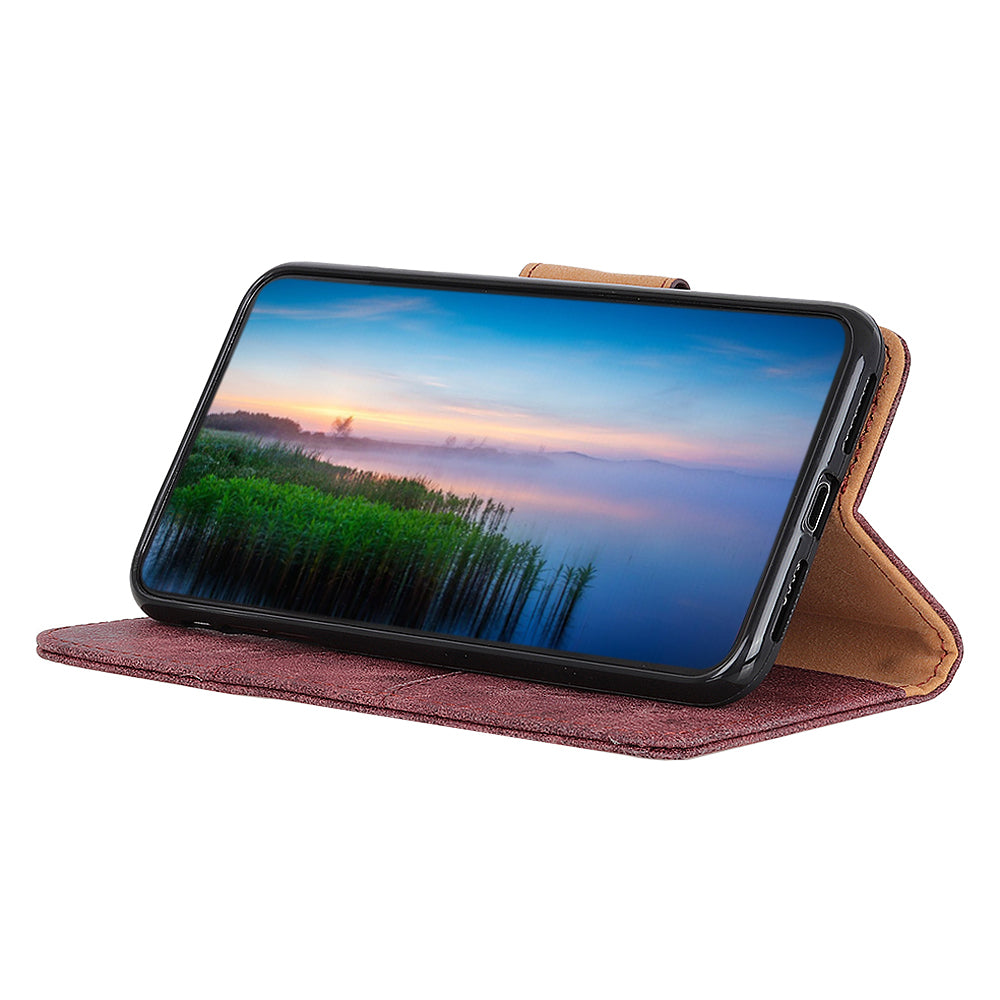 Retro Style Split Leather Shell for Samsung Galaxy S20 FE/S20 Fan Edition/S20 FE 5G/S20 Fan Edition 5G/S20 Lite - Wine Red