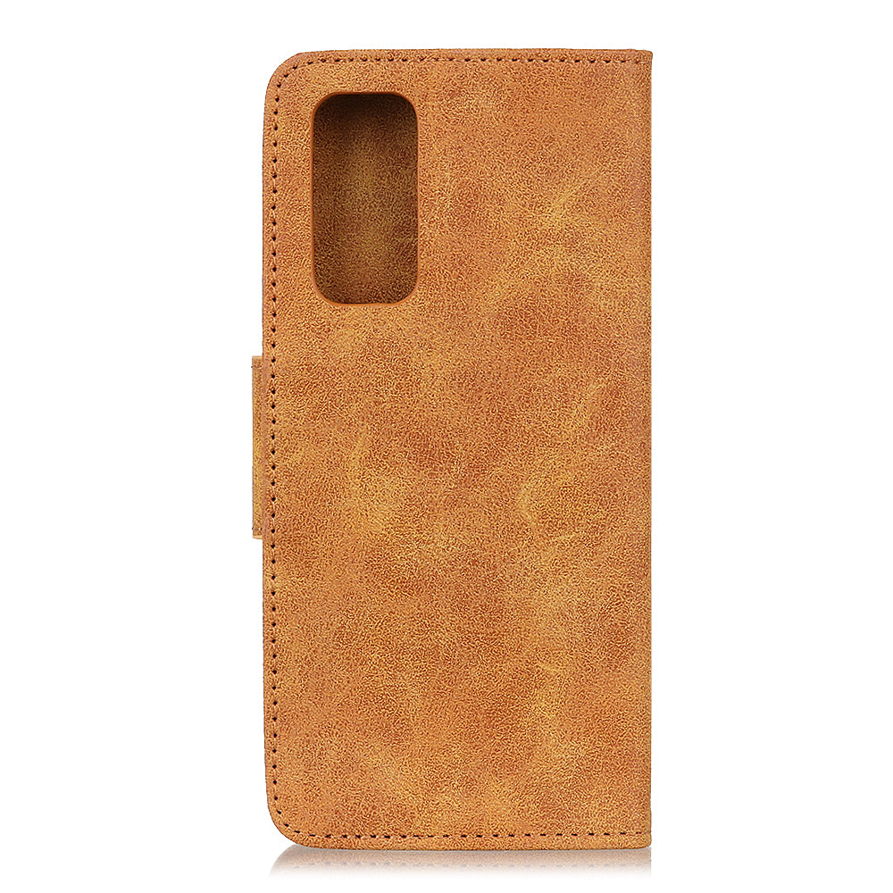 Retro Style Split Leather Shell for Samsung Galaxy S20 FE/S20 Fan Edition/S20 FE 5G/S20 Fan Edition 5G/S20 Lite - Brown