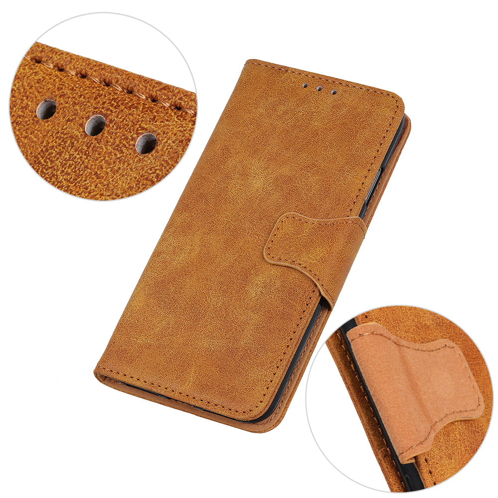 Retro Style Split Leather Shell for Samsung Galaxy S20 FE/S20 Fan Edition/S20 FE 5G/S20 Fan Edition 5G/S20 Lite - Brown