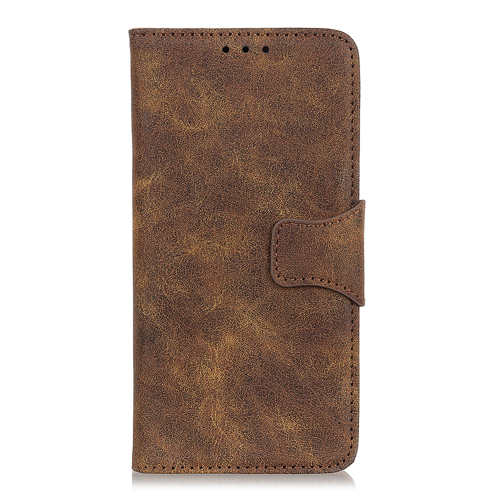 Retro Style Split Leather Shell for Samsung Galaxy S20 FE/S20 Fan Edition/S20 FE 5G/S20 Fan Edition 5G/S20 Lite - Coffee