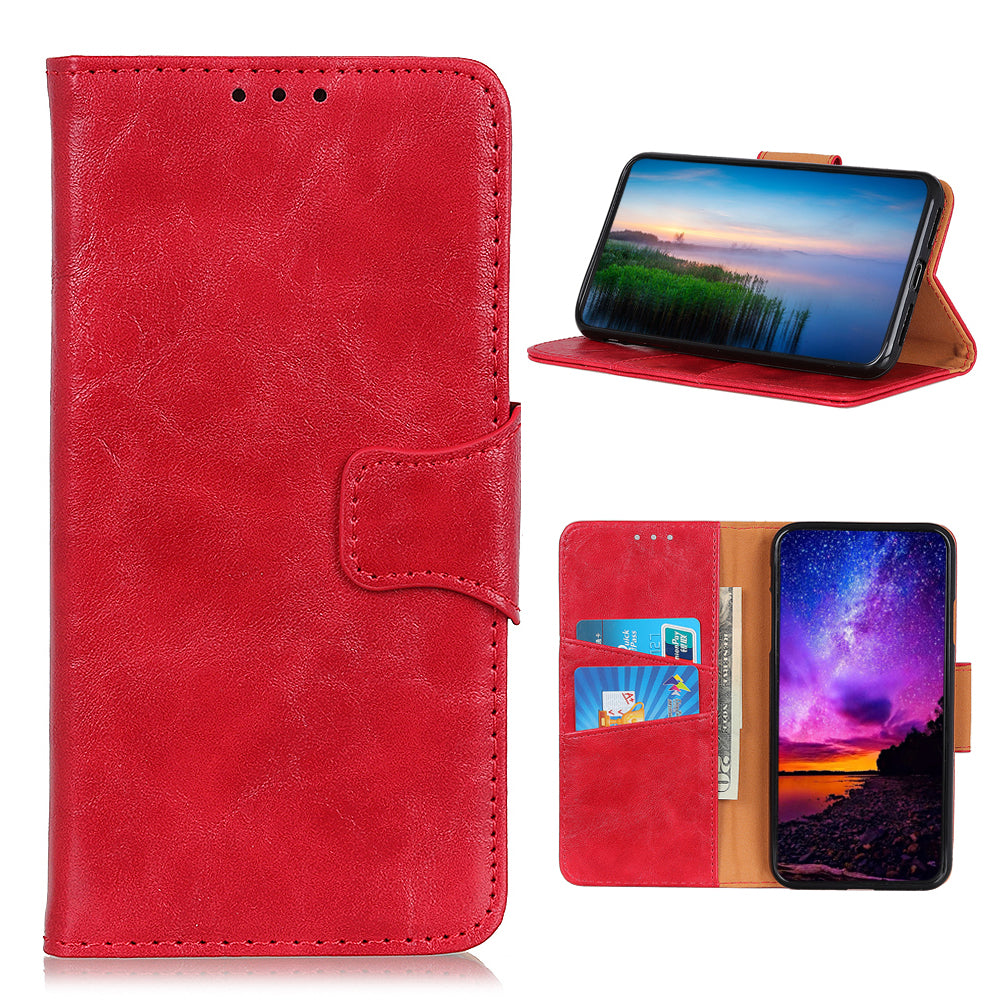 Crazy Horse Skin Split Leather Protective Shell for Samsung Galaxy S20 FE/S20 Fan Edition/S20 FE 5G/S20 Fan Edition 5G/S20 Lite/Fan Edition - Red