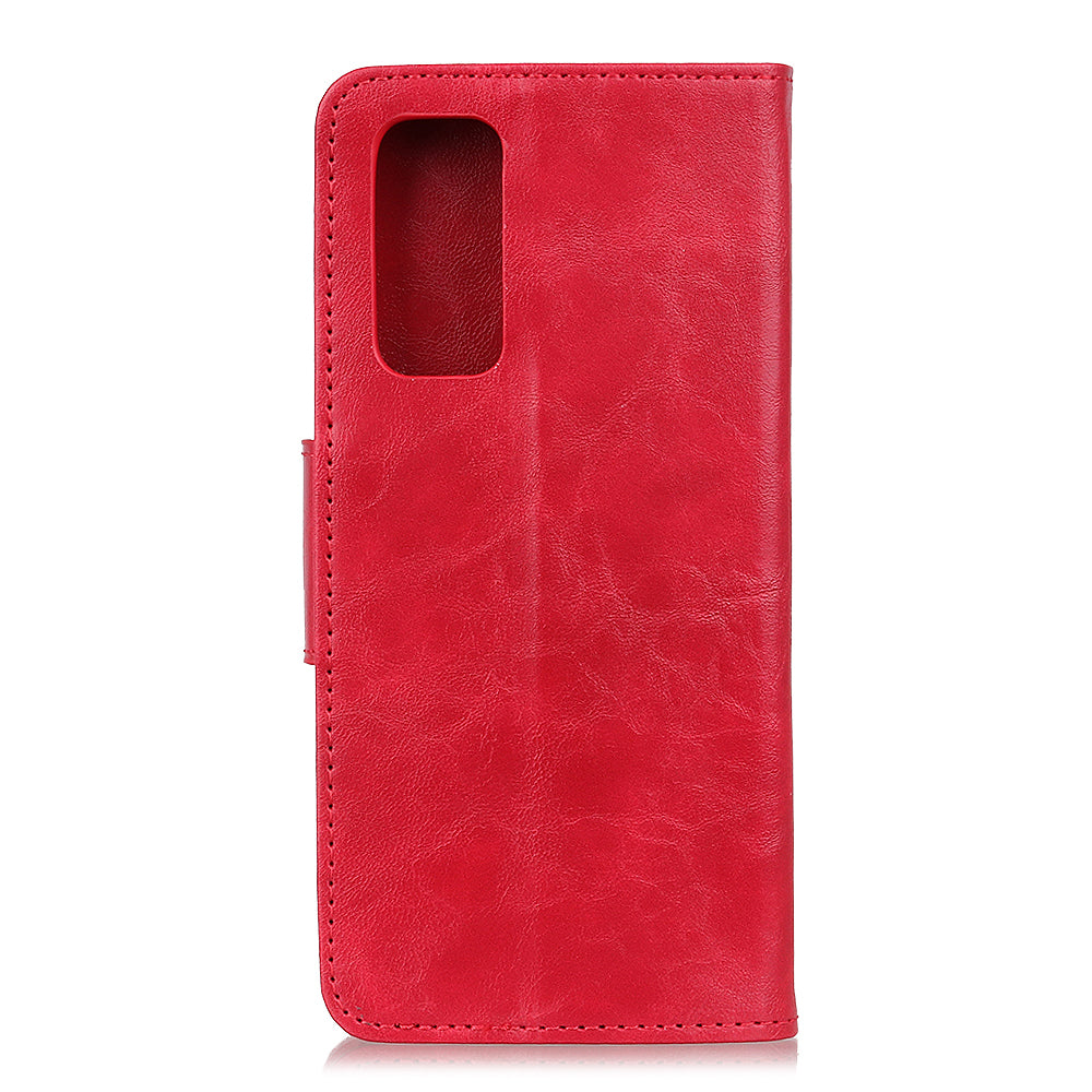 Crazy Horse Skin Split Leather Protective Shell for Samsung Galaxy S20 FE/S20 Fan Edition/S20 FE 5G/S20 Fan Edition 5G/S20 Lite/Fan Edition - Red