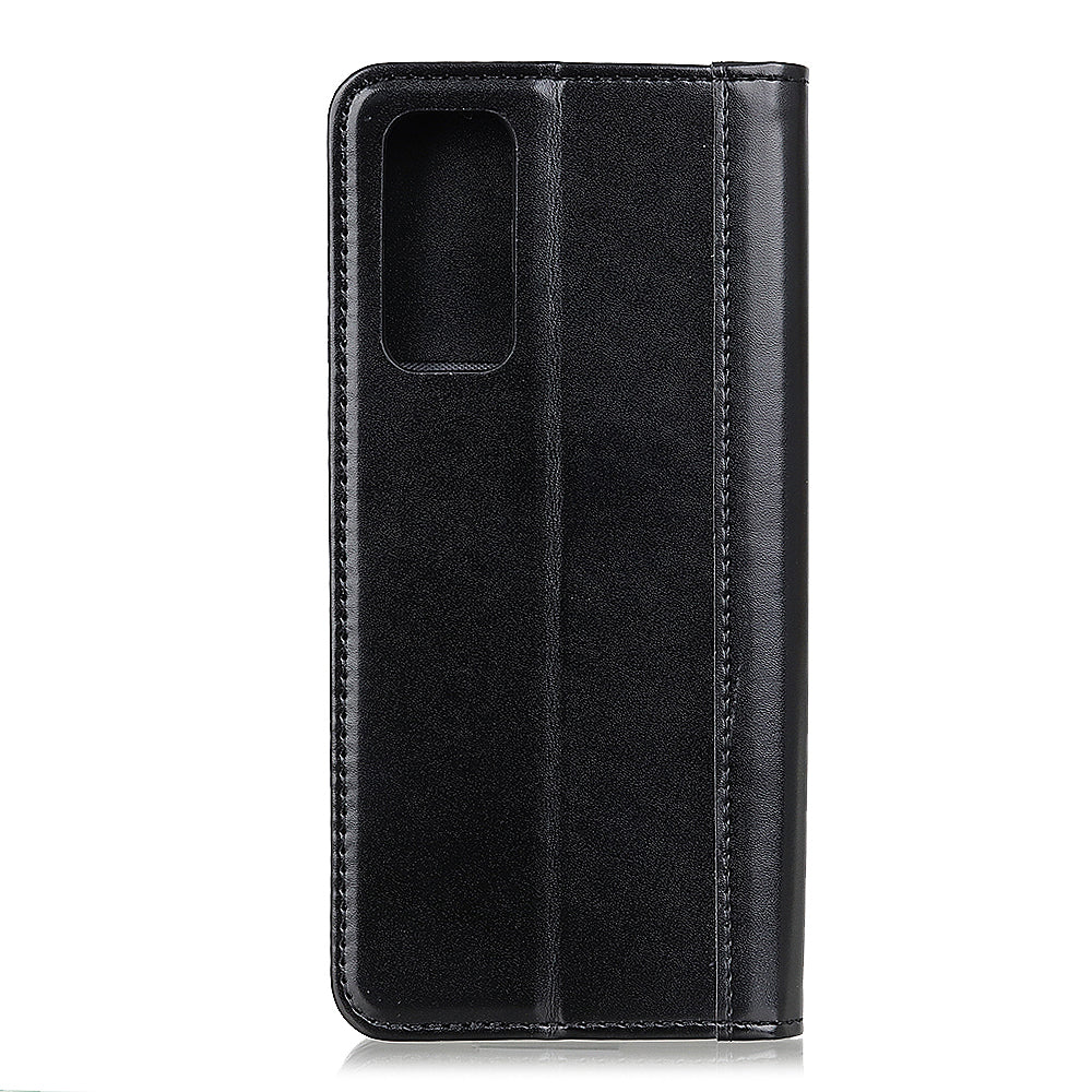 Auto-absorbed Split Leather with Wallet Case for Samsung Galaxy S20 FE/S20 Fan Edition/S20 FE 5G/S20 Fan Edition 5G/S20 Lite - Black