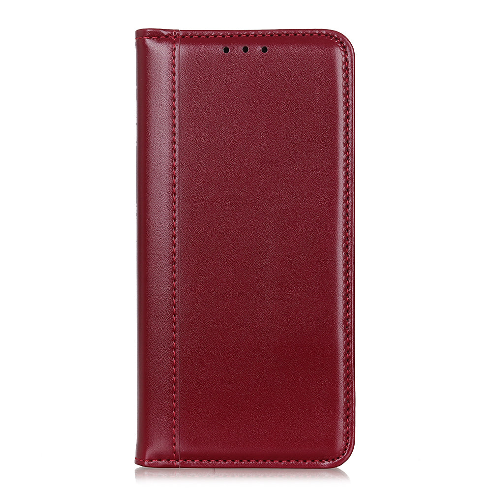 Auto-absorbed Split Leather with Wallet Case for Samsung Galaxy S20 FE/S20 Fan Edition/S20 FE 5G/S20 Fan Edition 5G/S20 Lite - Red