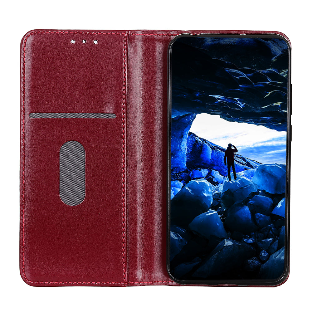 Auto-absorbed Split Leather with Wallet Case for Samsung Galaxy S20 FE/S20 Fan Edition/S20 FE 5G/S20 Fan Edition 5G/S20 Lite - Red