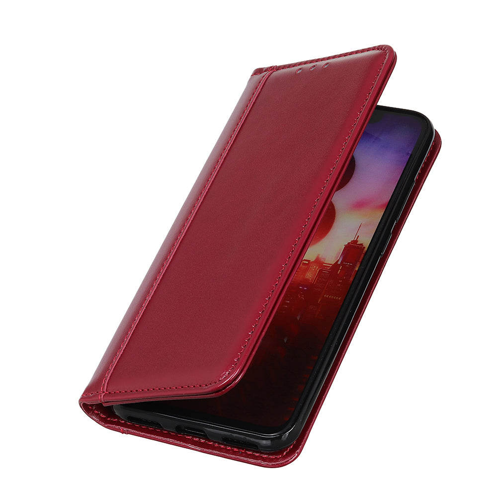 Auto-absorbed Split Leather with Wallet Case for Samsung Galaxy S20 FE/S20 Fan Edition/S20 FE 5G/S20 Fan Edition 5G/S20 Lite - Red