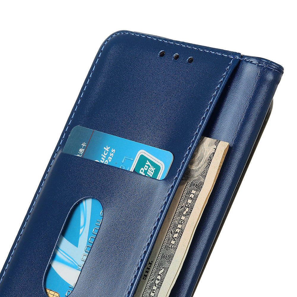 Auto-absorbed Split Leather with Wallet Case for Samsung Galaxy S20 FE/S20 Fan Edition/S20 FE 5G/S20 Fan Edition 5G/S20 Lite - Blue