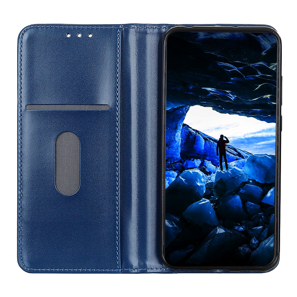 Auto-absorbed Split Leather with Wallet Case for Samsung Galaxy S20 FE/S20 Fan Edition/S20 FE 5G/S20 Fan Edition 5G/S20 Lite - Blue