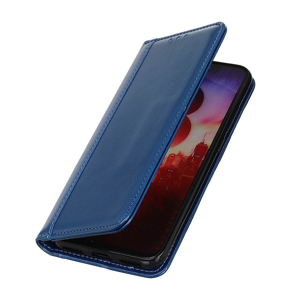 Auto-absorbed Split Leather with Wallet Case for Samsung Galaxy S20 FE/S20 Fan Edition/S20 FE 5G/S20 Fan Edition 5G/S20 Lite - Blue