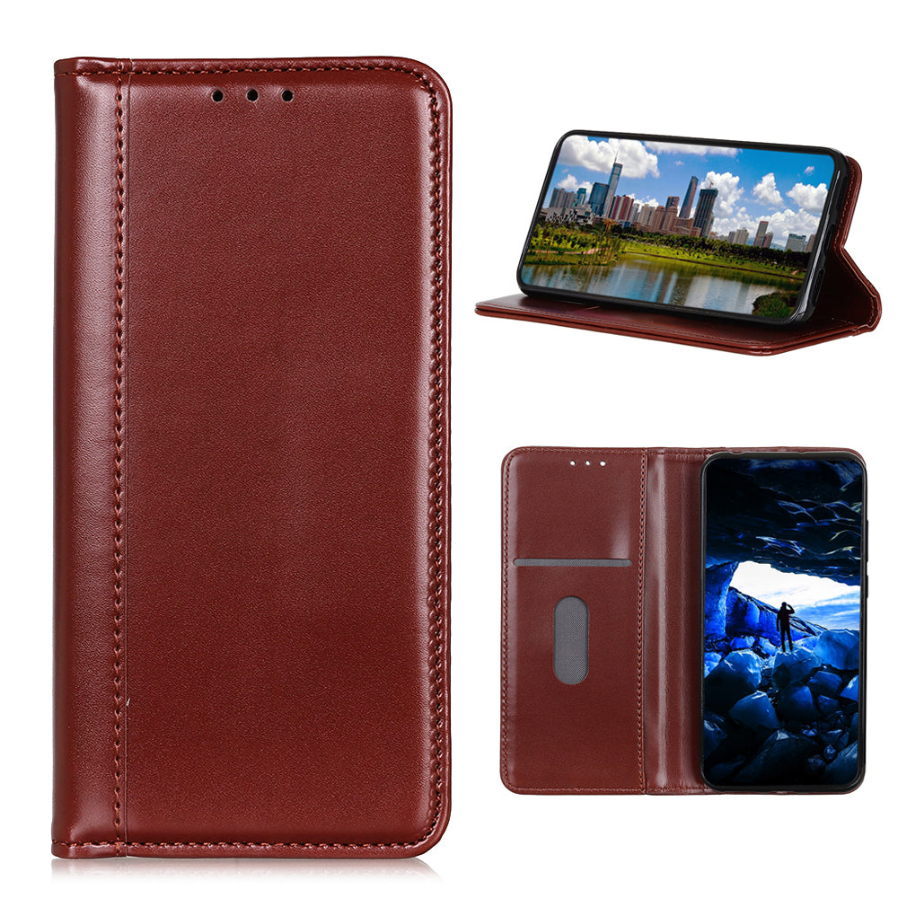 Auto-absorbed Split Leather with Wallet Case for Samsung Galaxy S20 FE/S20 Fan Edition/S20 FE 5G/S20 Fan Edition 5G/S20 Lite - Brown