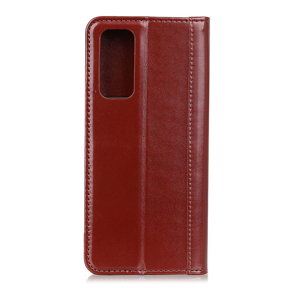 Auto-absorbed Split Leather with Wallet Case for Samsung Galaxy S20 FE/S20 Fan Edition/S20 FE 5G/S20 Fan Edition 5G/S20 Lite - Brown