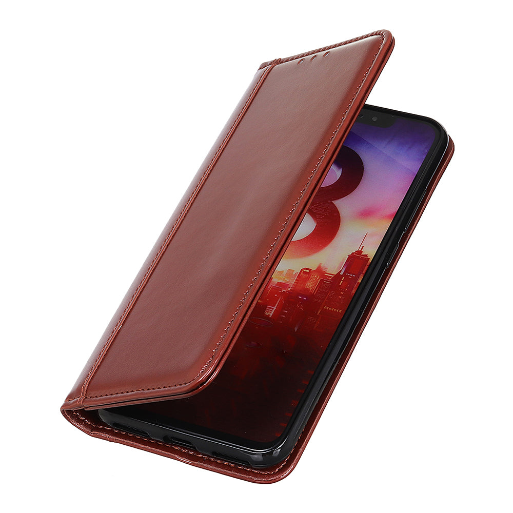 Auto-absorbed Split Leather with Wallet Case for Samsung Galaxy S20 FE/S20 Fan Edition/S20 FE 5G/S20 Fan Edition 5G/S20 Lite - Brown