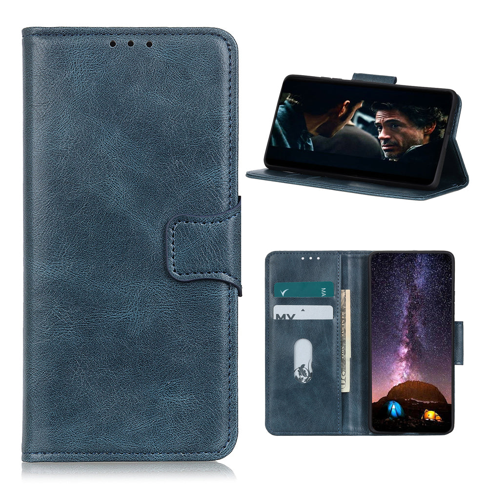 Crazy Horse Texture Leather Phone Cover for Samsung Galaxy S20 FE/S20 Fan Edition/S20 FE 5G/S20 Fan Edition 5G/S20 Lite - Blue