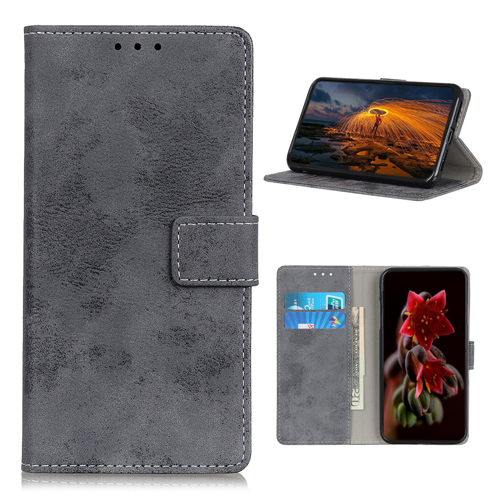 Retro PU Leather Magnetic Leather Shell for Samsung Galaxy S20 FE/S20 Fan Edition/S20 FE 5G/S20 Fan Edition 5G/S20 Lite - Grey