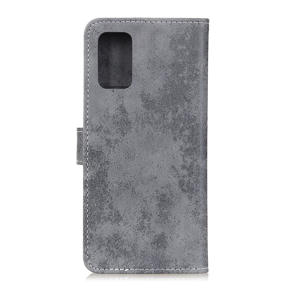 Retro PU Leather Magnetic Leather Shell for Samsung Galaxy S20 FE/S20 Fan Edition/S20 FE 5G/S20 Fan Edition 5G/S20 Lite - Grey