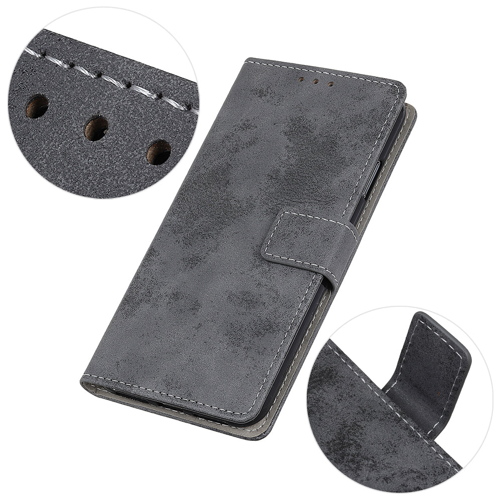 Retro PU Leather Magnetic Leather Shell for Samsung Galaxy S20 FE/S20 Fan Edition/S20 FE 5G/S20 Fan Edition 5G/S20 Lite - Grey