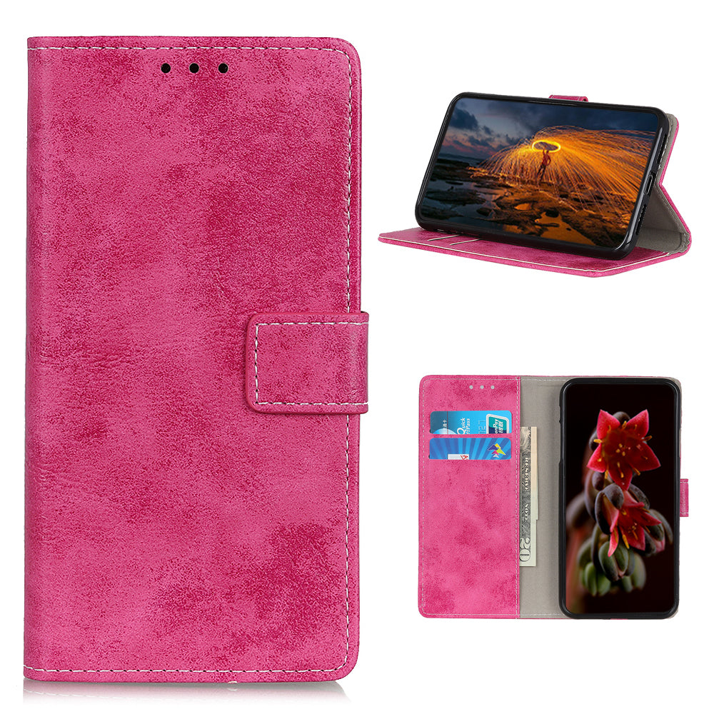 Retro PU Leather Magnetic Leather Shell for Samsung Galaxy S20 FE/S20 Fan Edition/S20 FE 5G/S20 Fan Edition 5G/S20 Lite - Rose