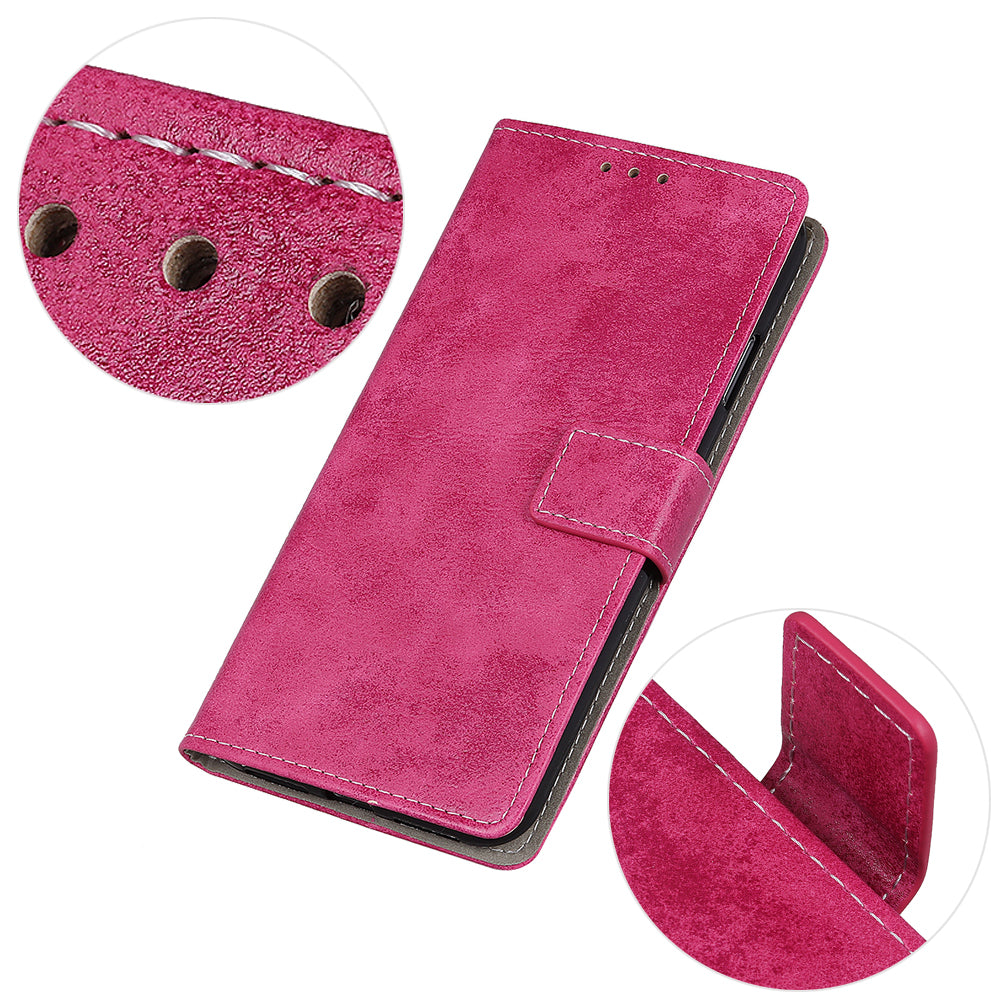 Retro PU Leather Magnetic Leather Shell for Samsung Galaxy S20 FE/S20 Fan Edition/S20 FE 5G/S20 Fan Edition 5G/S20 Lite - Rose